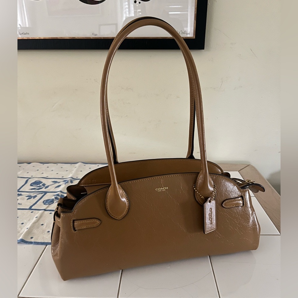Coach Empire 34 Glazed Leather Shoulder Bag